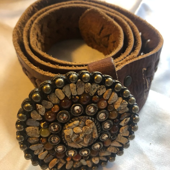 Women’s Leatherock Genuine Leather Belt Rhinestone main image 5